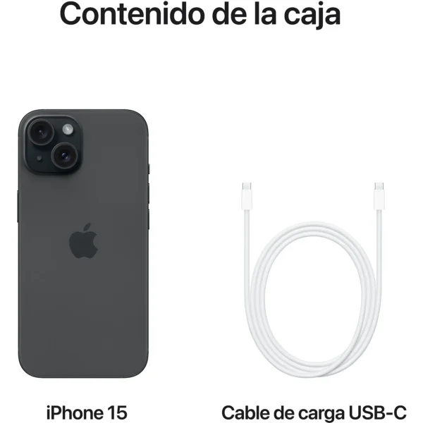 Apple iPhone 15, Negro, 128 GB, 5G, 6.1" OLED Nuevo - Imagen 3