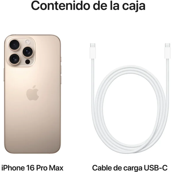 Apple iPhone 16 Pro Max, Titanio Desierto, 256 GB, 5G, 6.9 " OLED Nuevo - Imagen 3