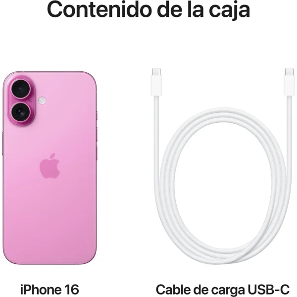 Apple iPhone 16, Rosa, 128 GB, 5G, 6.1 " OLED Nuevo - Imagen 3