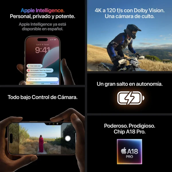 Apple iPhone 16 Pro, Titanio Blanco, 128 GB, 5G, 6.3 " OLED - Imagen 3